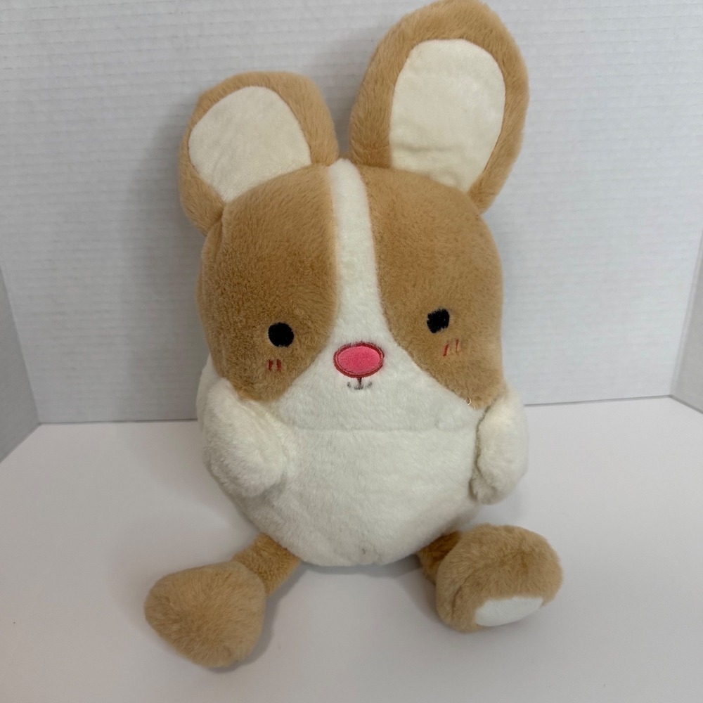 MTY International Tan White Bunny Rabbit Plush Stuffed Animal 12 inch 206376-B